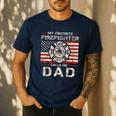 My Favorite Firefighter Calls Me Dad Fireman Father Saying Men's Casual T-Shirt Navy My Favorite Firefighter Calls Me Dad Fireman Father Saying Men's Casual T-Shirt Navy