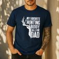 My Favorite Hunting Buddy Calls Me Dad Shirt Men Deer Hunter Men's Casual T-Shirt Navy