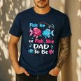 Fish He Or Fish She Gender Reveal Family Matching Dad Men's Casual T-Shirt Navy