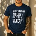 My Fishing Buddy Calls Me Dad Fisherman Men's Casual T-Shirt Navy