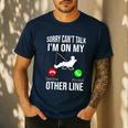 Fishing Dad Men Reel Cool Fish Bass Fishing Men's Casual T-Shirt Navy