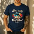 Fishing Father's Day Dad Fisherman Birthday Graphic Men's Casual T-Shirt Navy