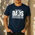 Flag Football Girl Dad Proud Father Of Girl Playing Sports Men's Casual T-Shirt Navy