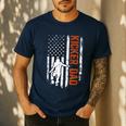 Football Kicker Dad Of A Football Kicker Father US Flag Men's Casual T-Shirt Navy Football Kicker Dad Of A Football Kicker Father US Flag Men's Casual T-Shirt Navy