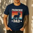 Frenchie Dad Retro French Bulldog Lover Daddy Men Men's Casual T-Shirt Navy