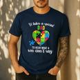 Fun Heart Puzzle Shirts Dad Autism Awareness Family Support Men's Casual T-Shirt Navy