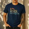 G-Pa The Man The Myth The Legend Dad Grandpa Men's Casual T-Shirt Navy