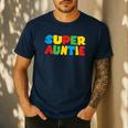 Gamer Aunt Super Auntie Gaming Matching Dad & Mom Kids Men's Casual T-Shirt Navy