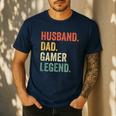 Gamer Husband Dad Video Game Legend Father's Day Men's Casual T-Shirt Navy Gamer Husband Dad Video Game Legend Father's Day Men's Casual T-Shirt Navy