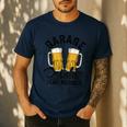 Garage Drinker Team Member Day Drinking Dad Beer Garage Men's Casual T-Shirt Navy
