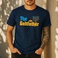 Gelt Father Hanukkah Menorah Jewish Dad Pajamas Men's Casual T-Shirt Navy