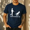 German Shepherd Dad Dinosaur GSD Owners Father's Day Men's Casual T-Shirt Navy German Shepherd Dad Dinosaur GSD Owners Father's Day Men's Casual T-Shirt Navy