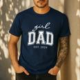 Girl Dad Est 2024 Dad Of Girls Father's Day Men's Casual T-Shirt Navy