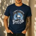 Goat Life Chose Me Rancher Farmer Goat Dad Goat Men's Casual T-Shirt Navy