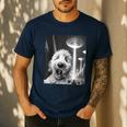Goldendoodle Alien UFO Taking a Selfie Dog Mom Dad Men's Casual T-Shirt Navy
