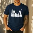 The GolfFather Golf Father God Father Dad Golfer Men's Casual T-Shirt Navy The GolfFather Golf Father God Father Dad Golfer Men's Casual T-Shirt Navy
