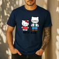 Hello Kitty Best Dad Fathers Day Small Men's Casual T-Shirt Navy