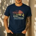 Hooked On Being Dad Fishing Dad Father's Day Men's Casual T-Shirt Navy