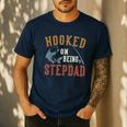 Hooked On Being Stepdad Father's Day Fishing Stepdad Men's Casual T-Shirt Navy