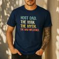 Host Dad The Man Myth The Bad Influence Retro Men's Casual T-Shirt Navy
