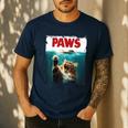Humorous Paws Parody Cat Mouse For Cat Lover Cat Mom Cat Dad Men's Casual T-Shirt Navy