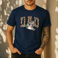 Hunting Dad Duck Camouflage Camo Preppy Camo Dad Camo Men's Casual T-Shirt Navy