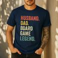 Husband Dad Board Game Night Legend Father Vintage Men's Casual T-Shirt Navy
