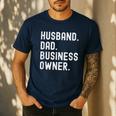 Husband Dad Business Owner CEO Entrepreneur Men Men's Casual T-Shirt Navy