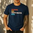 Husband Dad Firepit Master Hero Men's Casual T-Shirt Navy