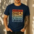 Husband Dad Grandpa 70 Year Old Legend 70th Birthday Vintage Men's Casual T-Shirt Navy