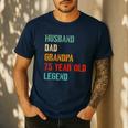 Husband Dad Grandpa 75 Year Old Legend 75th Birthday Men's Casual T-Shirt Navy
