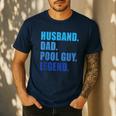 Husband Dad Pool Guy Legend Men Men's Casual T-Shirt Navy Husband Dad Pool Guy Legend Men Men's Casual T-Shirt Navy