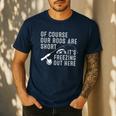 Ice Fishing Art For Men Dad Father Ice Fishing Lover Men's Casual T-Shirt Navy