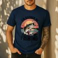 Id Rather Be Fishing Largemouth Bass Fish Dad Jokes Men's Casual T-Shirt Navy