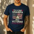 I'm a Dad Grandpa And a Veteran Nothing Scares Me Men's Casual T-Shirt Navy