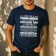 I'm A Stubborn Daughter But My Freaking Awesome Dad Men's Casual T-Shirt Navy