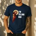 I'm Telling Dad Religious Christian Jesus Meme Men's Casual T-Shirt Navy