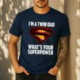 I'm A Twin DAD-What's Your Superpower Men's Casual T-Shirt Navy