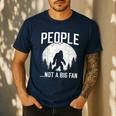 Introvert Bigfoot People Not A Big Fan Dad Joke Men's Casual T-Shirt Navy