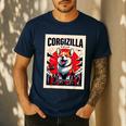 Japanese Art Corgi Dog Mom Dad Men's Casual T-Shirt Navy
