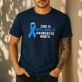 June Is Men’s Health Awareness Month Ribbon For Dad Grandpa Men's Casual T-Shirt Navy