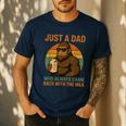 Just A Dad Who Always Came Back With The Milk Bigfoot Men's Casual T-Shirt Navy