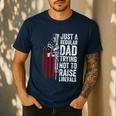 Just A Regular Dad Trying Not To Raise Liberals Father's Day Men's Casual T-Shirt Navy