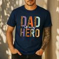 Kids Fathers Day Shirt For Son Daughter My Dad Is My Hero Men's Casual T-Shirt Navy