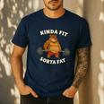 Kinda Fit Sorta Fat Gym Dad BOD Workout Apparel Men's Casual T-Shirt Navy