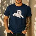 Labrador Retriever Shirt Yellow Love Lab Mom Dog Dad Men's Casual T-Shirt Navy