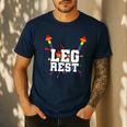 Leg Rest Naughty Dad Joke Vagitarian Lesbian Men's Casual T-Shirt Navy