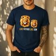 Lion Dad Like Father Like Son Lions Lovers Fathers Day Men's Casual T-Shirt Navy
