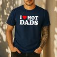 I Love Hot Dads Men's Casual T-Shirt Navy