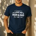 I Love My Mom & Dad Men's Casual T-Shirt Navy